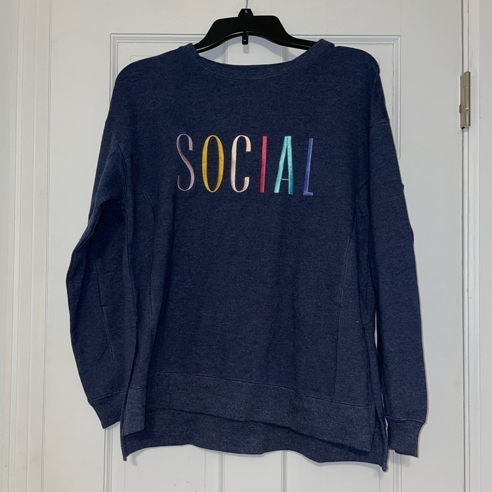 NWT Wildfox Social Navy Sweatshirt Small